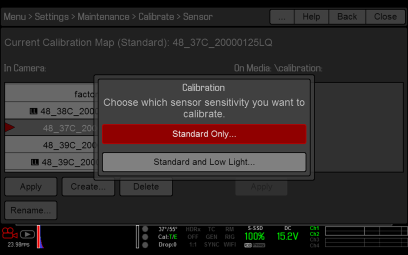 Select Sensor Sensitivity for Auto Calibration